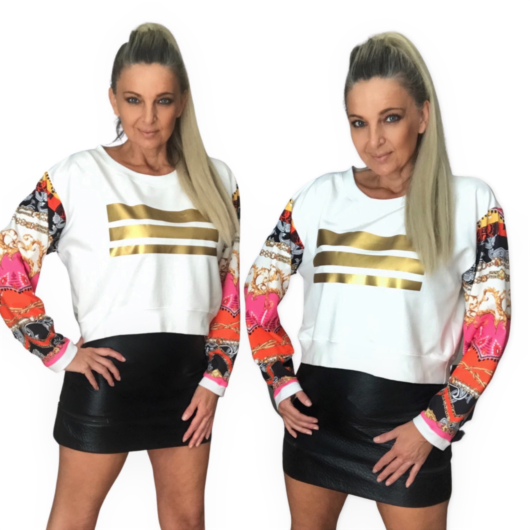 MIKINA BOROS M-6011 - BÍLÁ zámecký vzor